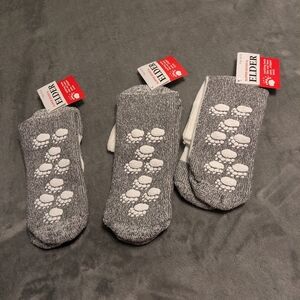 Elder Slipper Socks Non-Slip Grip Gray | Adult Size 10–13 | New with Tags